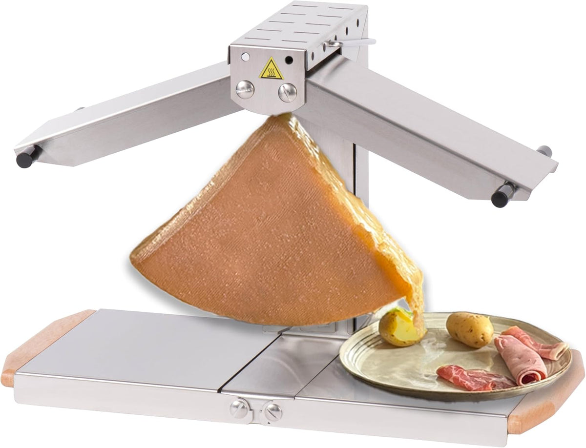 Louis Tellier Raclettes, Silber/Holz, Raclette-Grill 1-6 Pers., Brézière® Signature Inox, Langlebig & Einfach zu Reinigen
