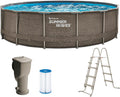 Summer Waves Stahlrahmenpool, 457 x 106 cm, Braun, Rundpool Active Frame Swimmingpool Ø, Rundpool