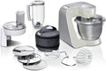 Bosch Heißluftfritteuse, 1,25 L, 1000 W, 3,9 L, Grau/Weiß/Silber, Küchenmaschine Serie 4, Edelstahl-Schüssel, Knethaken