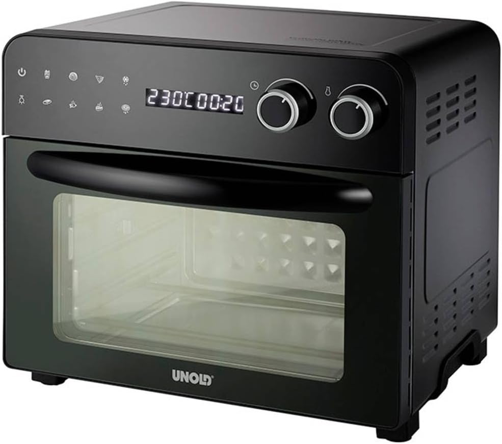 Unold 68895 Oven-Fryer Diamant - Ofen 23 L, 1.700 W, 23 L, Silber, 3 Garebenen, 8 Automatikprogrammen, 6 Edelstahl-Heizelemente