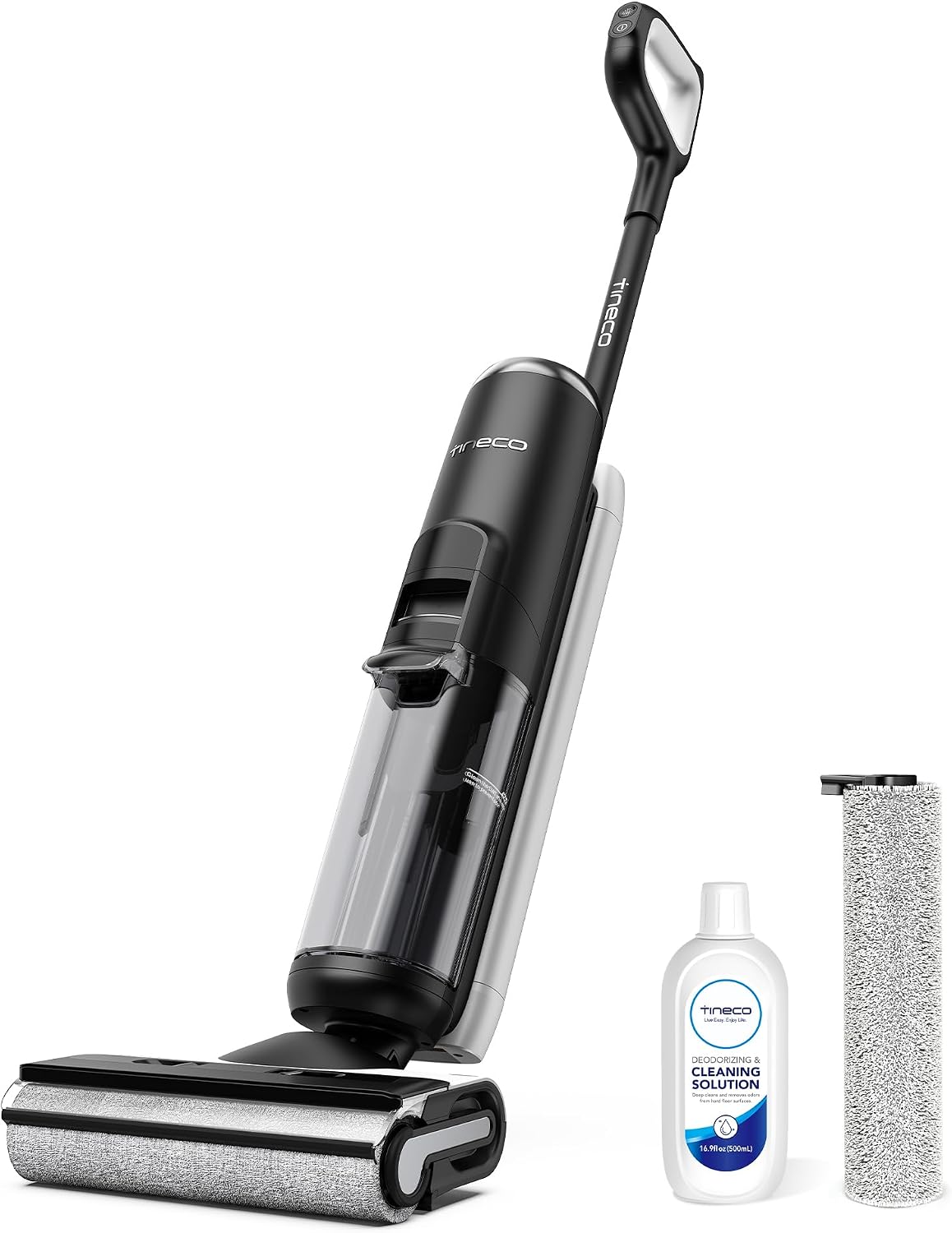 Tineco Staubsauger, Schwarz/Silber, Floor ONE S6 Nass Trockensauger, Kabelloser Nass Trocken, Akku Saugwischer mit LED-Anzeige All-in-One