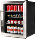DOMO Kühlschrank, 60l, Schwarz/Edelstahl, DO91609BK Party- EEK: D (A - G) Standgerät Schwarz, Edelstahl (gebürstet)