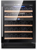 BODEGA43 Weinkühlschrank, 130 Liter, 46 dB, Schwarz, 40 Einbau - Freistehend Weinklimaschrank mit 2 Zonen, 5-20 ºC