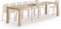 MOBILI FIVER Konsolentische, Eiche/Beige, First, ausziehbarer Konsolentisch, 45(305) x90 cm, Eiche, Made In Italy