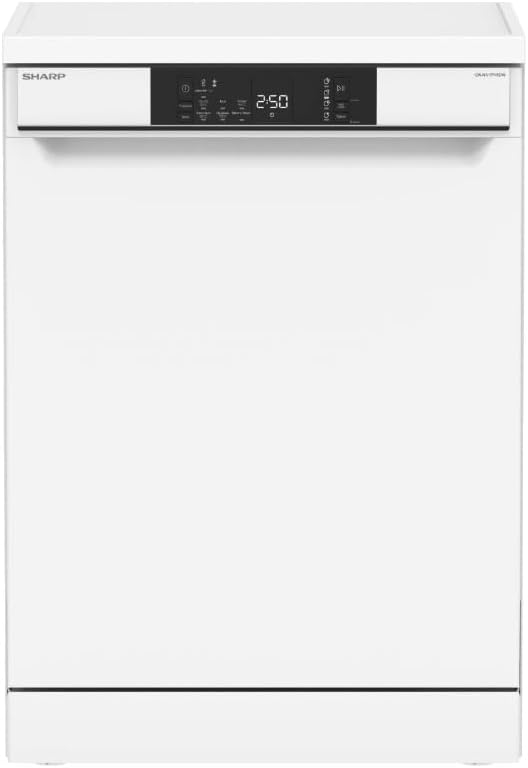 SHARP Geschirrspüler, 60 cm, 45 dB, Weiß, Spülmaschine, 16 Maßgedecke, - QWNA1FF45DW