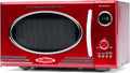 Nostalgia Mikrowelle, 25 Liter, Rot, Retro nofen für die Arbeitsplatte, Großes 800-Watt-Modell, 12 vorprogrammierte Kochprogramme
