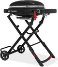 Weber Gasgrill, 52 x 36 cm, 81 cm, Schwarz, Traveler Compact /Tragbares klappbares Design mit Rädern, 1 Brenner