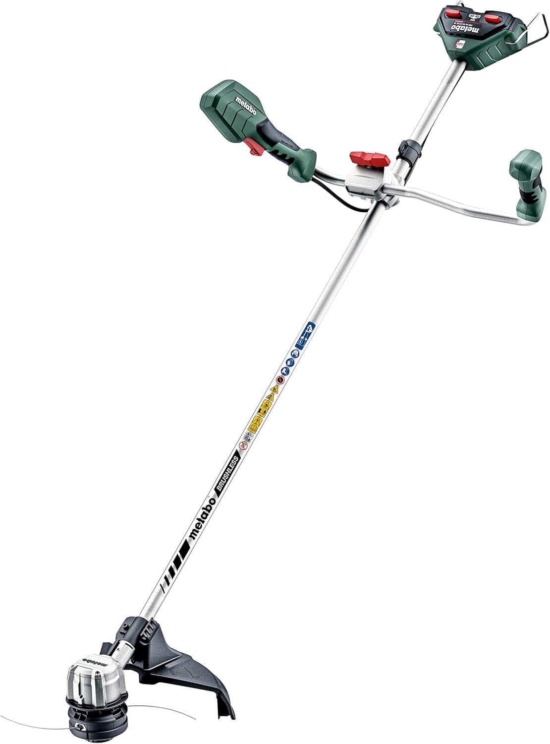 metabo Rasentrimmer, 18 V, Grün/Schwarz/Silber, Akku-Freischneider FSB 36-18 LTX BL 40, 601611850, Leiser Akku-Freischneider mit Zweihandgriff
