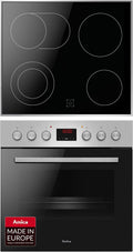 Amica Backofen, Schwarz/Edelstahl, ACHE 9335 E Herd-Set mit Umluft / mit Kochfeld