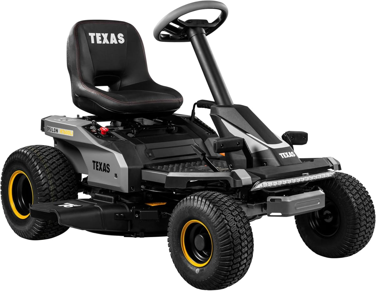 Texas Rasenmäher, 3000 m, 76 cm, 24 Ah, 72 V, Schwarz/Grau, Epsilon R7600Li Akku-Rasentraktor Schnittbreite, Mulchfunktion