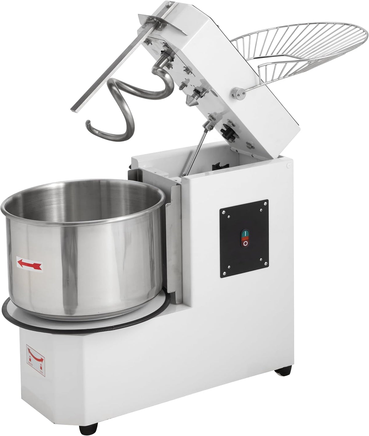 GastroHero Knet- & Rührmaschinen, 30 Liter, Weiß/Silber, Teigknetmaschine ECO 230 Volt - variabler Kopf