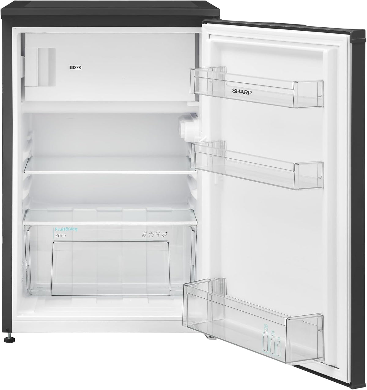 SHARP Kühlschrank, 121 L, 17 L, Schwarz/Weiß, SJ-UD121T2B-EU mit Gefrierfach / Nutzinhalt, davon im Gefrierfach/kleiner mit stufenloser