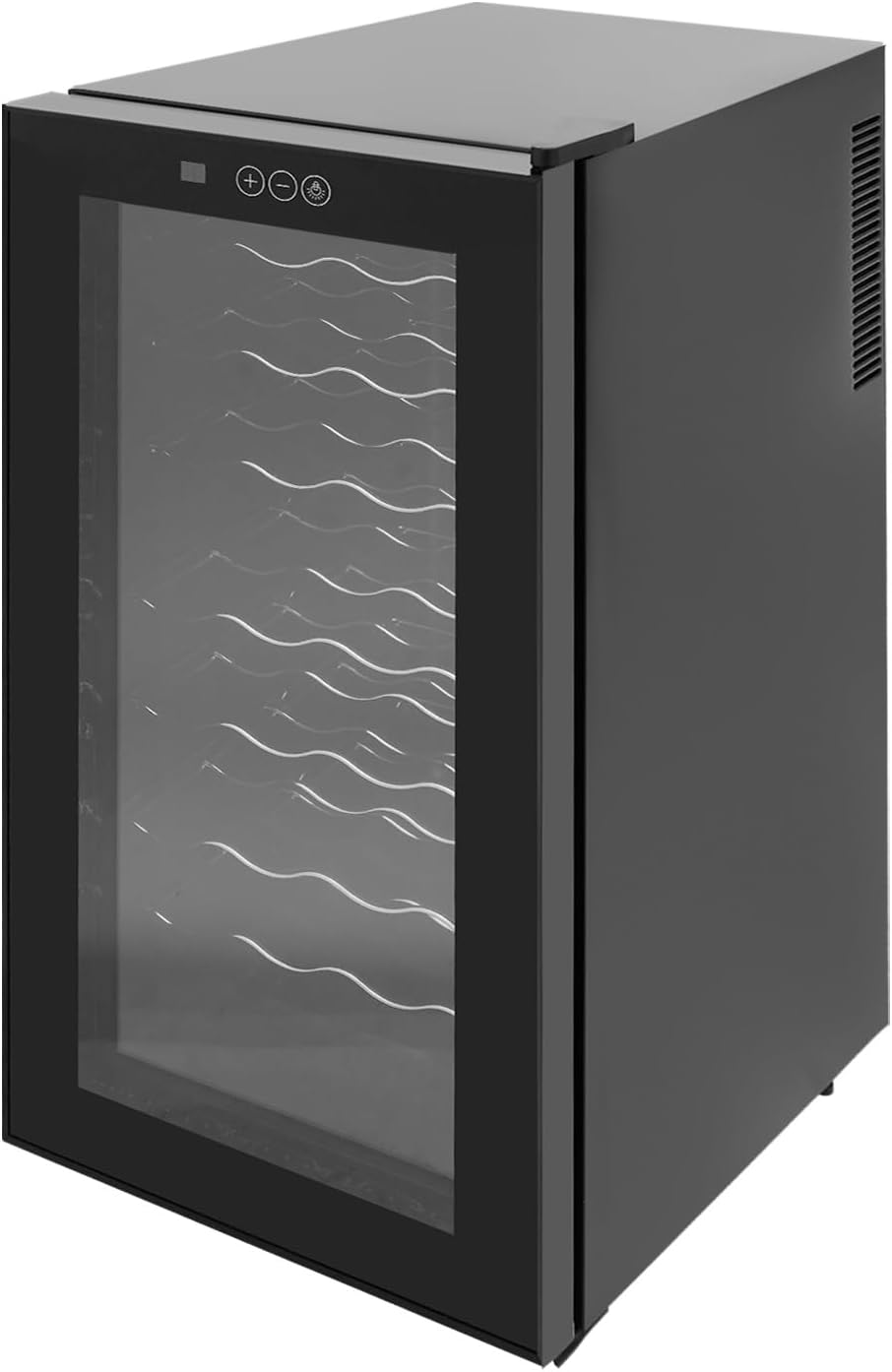 HPDTZ Weinkühlschrank, 78 L / 17.16 gal (tatsächliche Kapazität: 77.6 L / 17.07gal), 78 l, 70 W, Q235 Stahl, Glas, gehärtetes Glas, PVC, Schwarz