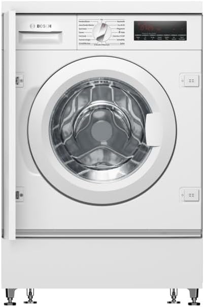 Bosch Waschmaschine, 8 kg, Weiß, WIW28443 Serie 8 Einbau Frontlader, 62 kWh pro 100 Waschzyklen, 1400 UpM, EcoSilence Drive