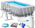 Intex Stahlrahmenpool, 4M, 2M, 1M, Grau/Weiß, X X Prism Frame Rectangular Pool Set