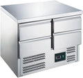 ZORRO Kühltheke, Silber, Kühltisch ZS 901 4D, 4 Schubladen, 900x700 mm, 1/1 GN, Edelstahl, Gastro Kühlmöbel