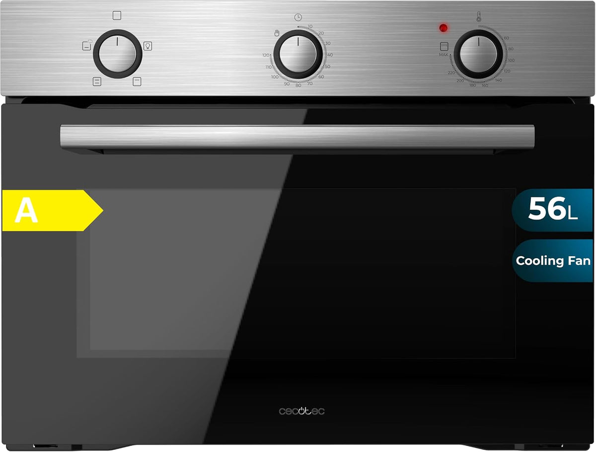 Cecotec Backofen, 2600 W, 56 L, Silber, Einbau Bolero Hexa C134500 Inox, Kapazität, Niedriger Verbrauch, 4 Funktionen