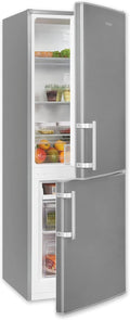 Exquisit Kühl-Gefrierkombination, 173 Liter, 143 cm, Silber, Höhe, Kühlschrank mit Gefrierfach, 4-Sterne-Gefrieren