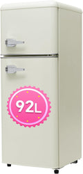 DRIXNO Kühlschrank, 92 Liter, 105.5 cm, 28 Liter, 41 cm, Beige, Retro-, mit Gefrierfach Klein, Hoch, Breit, Zweitürig