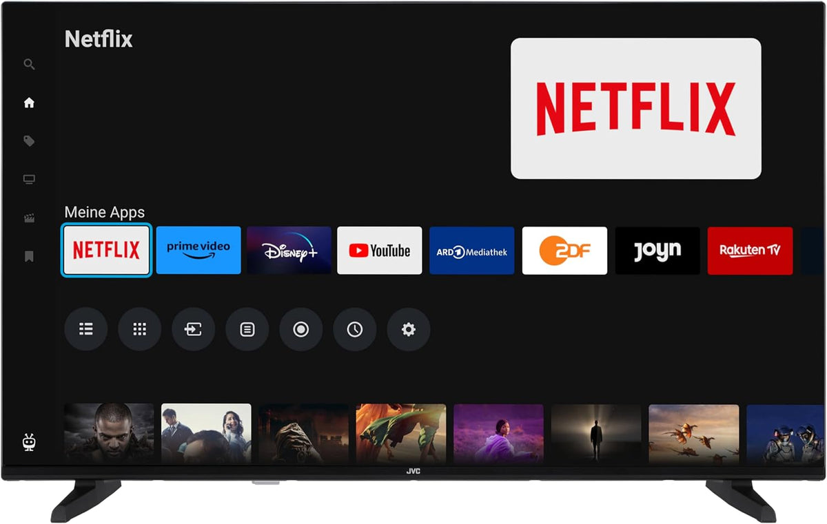 JVC Fernseher, 43 Zoll, Schwarz, Smart TV, Smart TV powered by TiVo (4K UHD, HDR Dolby Vision, Dolby Atmos, Triple-Tuner
