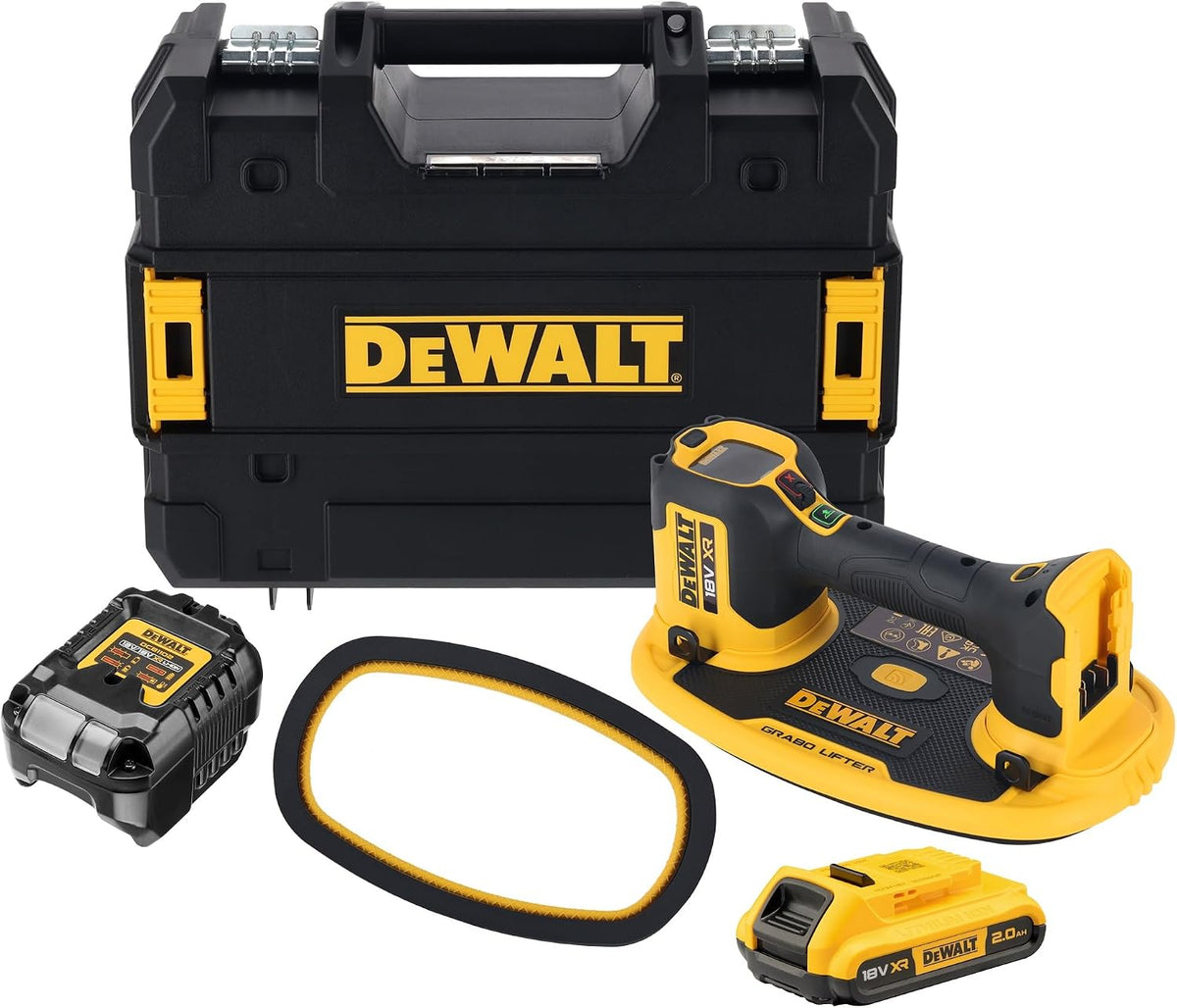 DEWALT Elektrowerkzeug, 18 V, Schwarz/Gelb, GRABO Vacuum Lifter Kit DCE590D1T-QW