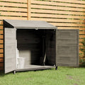 Gerätehaus Tidyard, 102x52x112 cm, Massives Tannenholz, Anthrazit, Gartenschuppen Wand Geräteschuppen Gartenhaus Lagerschuppen