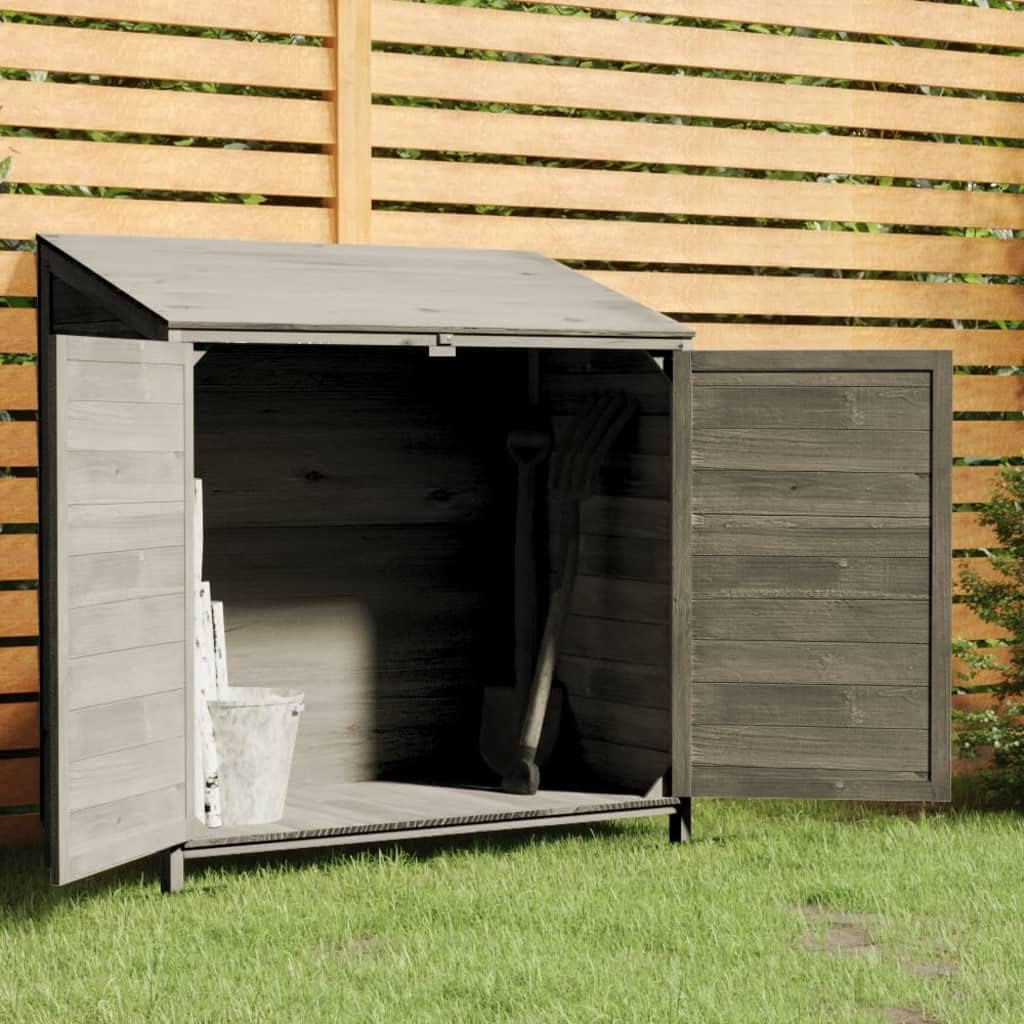 Gerätehaus Tidyard, 102x52x112 cm, Massives Tannenholz, Anthrazit, Gartenschuppen Wand Geräteschuppen Gartenhaus Lagerschuppen