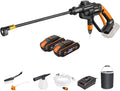 WORX Hochdruckreiniger, 20 V, 6m, Schwarz/Orange, WG620E.4 Akku- Hydroshot, Multi-Sprühdüse, Lange Lanze, Schlauch
