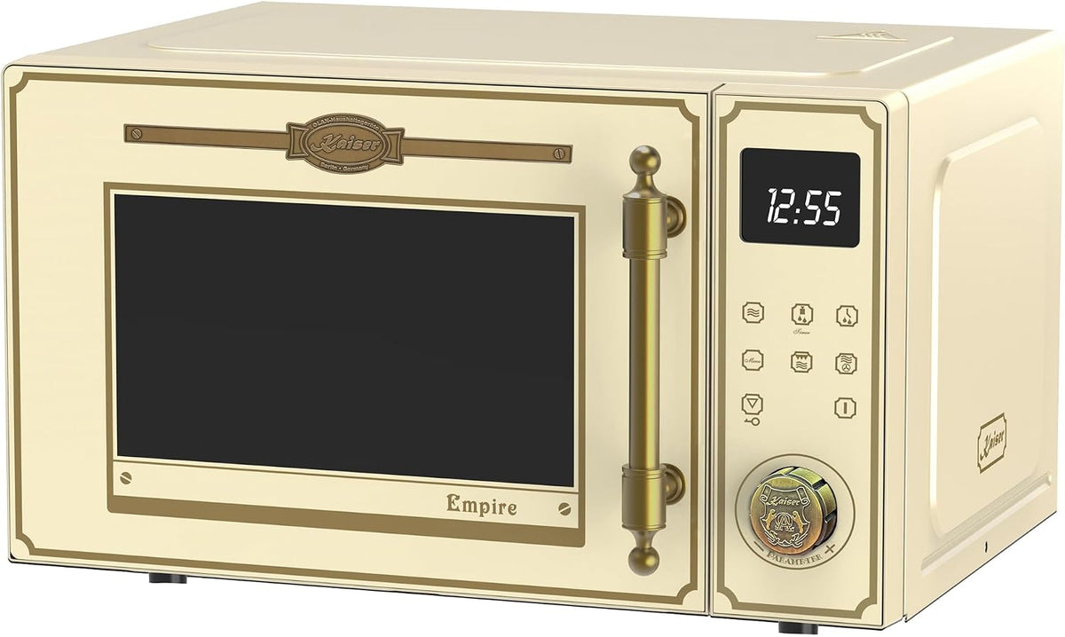 Kaiser Mikrowelle, 1200 W, 2200 W, 25 L, Elfenbein/Bronze, Empire Em 2530 ElfEm Retro in Elfenbein, Grill, Heißluft