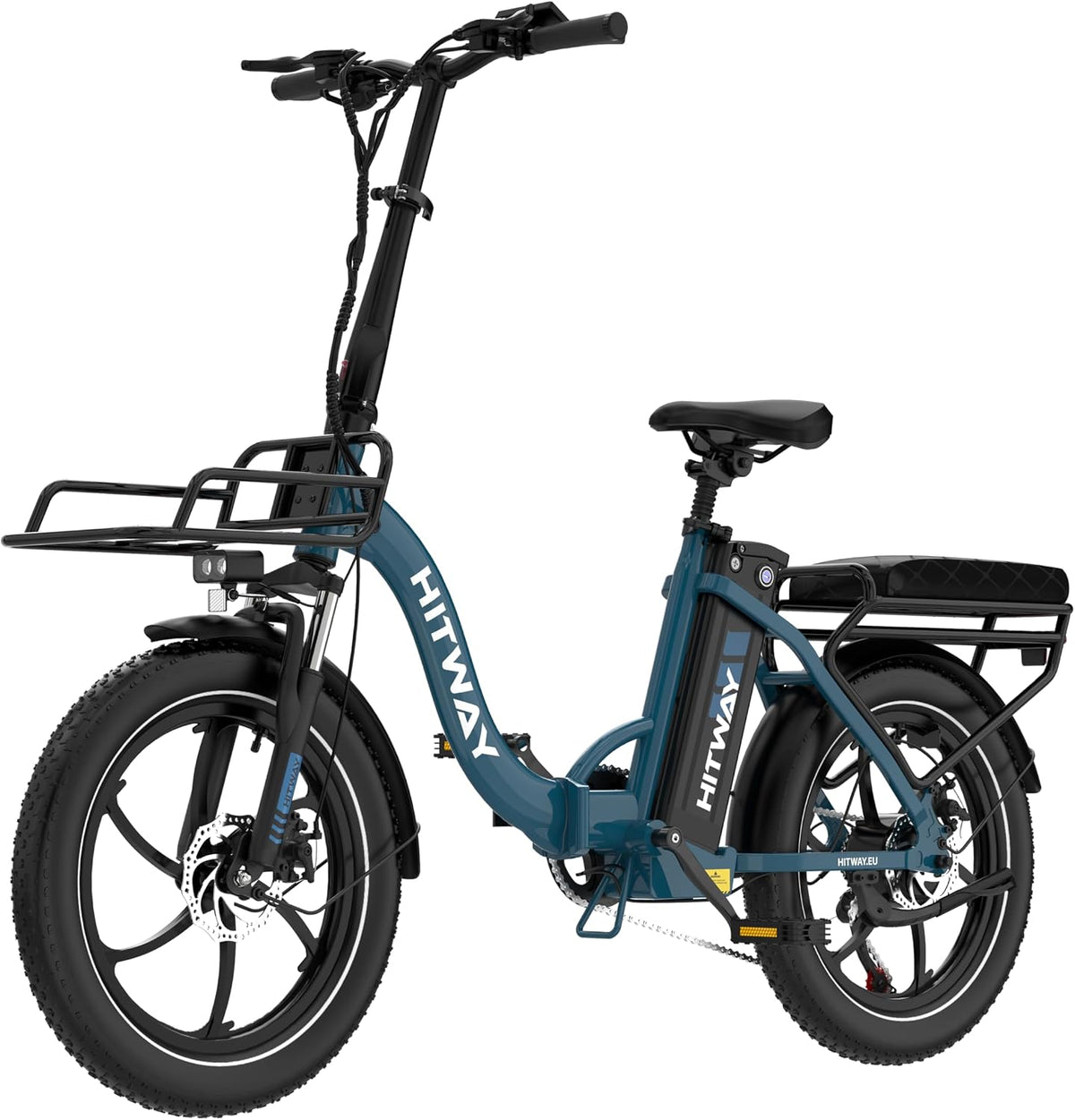 HITWAY E-Bike, 20 Zoll, 250 W, Blau/Schwarz, E Bike, Ebike mit Motor, Elektrofahrrad, mit 70-150km Reichweite, 7-Gang