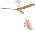 Ufesa Deckenventilator, 132 cm, 40 W, Weiß/Helles Holz, 6 Geschwindigkeiten, Ultra Silent, 3 Naturholzflügel, Sommer - Winter Funktion