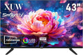 43 Fernseher, Schwarz, Smart TV, Zoll Full HD Smart TV, D-LED-Hintergrundbeleuchtung, randloses Design, HDMI, DVB-T2/S2
