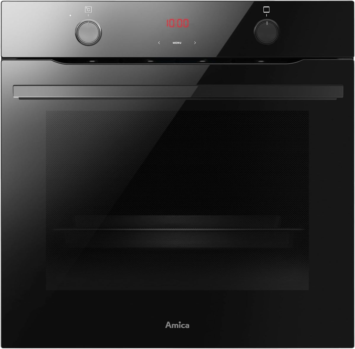 Amica Backofen, 77 Liter, Schwarz, EBX 943 600 S Einbau / -Glas / Garraumvolumen / 9, Ober-/Unterhitze) / Timer/Versenkknebel