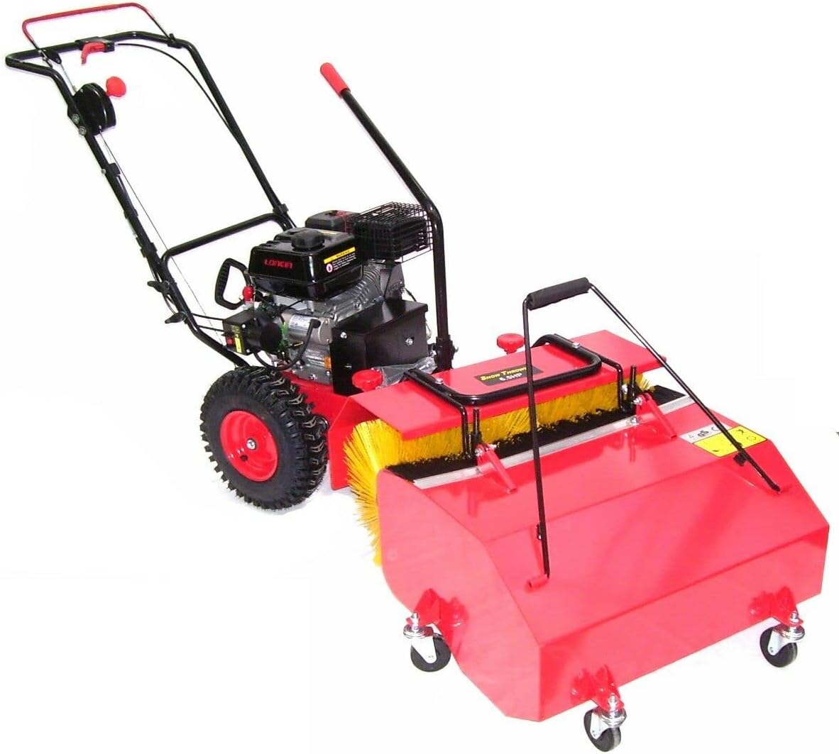 Apex Schneefräse, Rot/Gelb/Schwarz, Elektro Start 3in1 Kombi Kehrmaschine Motorbesen