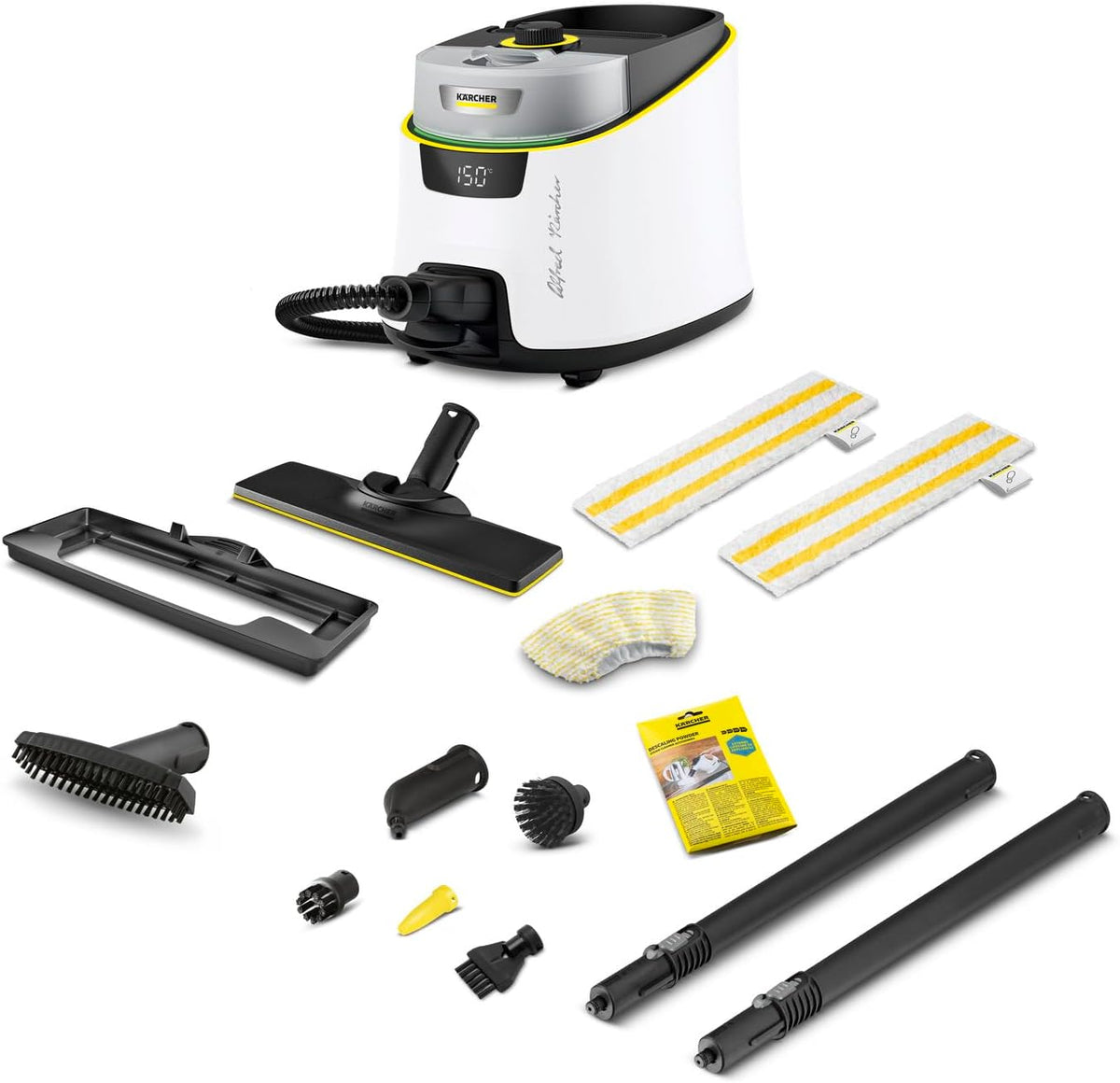 Karcher Dunstabzugshaube, 2250 W, 4 Bar, 130 m, Weiß/Schwarz/Gelb, Kärcher Dampfreiniger SC 5 Deluxe Signature Line