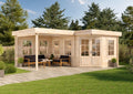 Gerätehaus Alpholz, 618x462 cm, 28 mm, Naturholz, 5-Eck Gartenhaus Pepe aus Holz mit Wandstärke