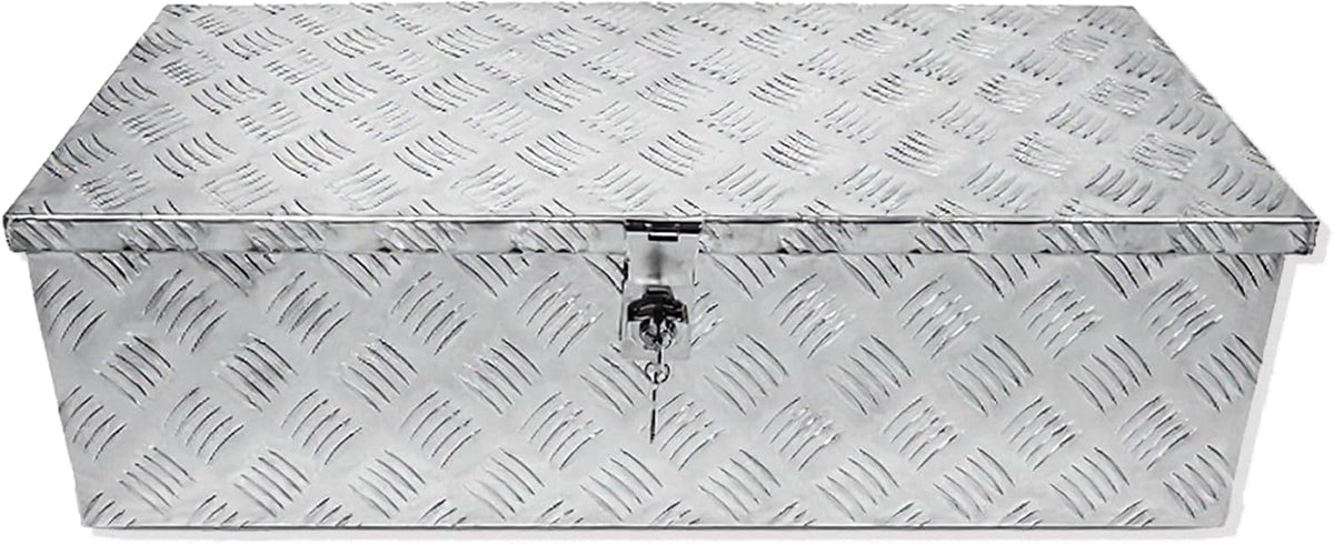 GarveeTech Werkzeugkasten, 76,2 cm, Silber, Aluminium-LKW-, Diamantplatte, Anhänger, Pickup, Bettaufbewahrung, rechteckig