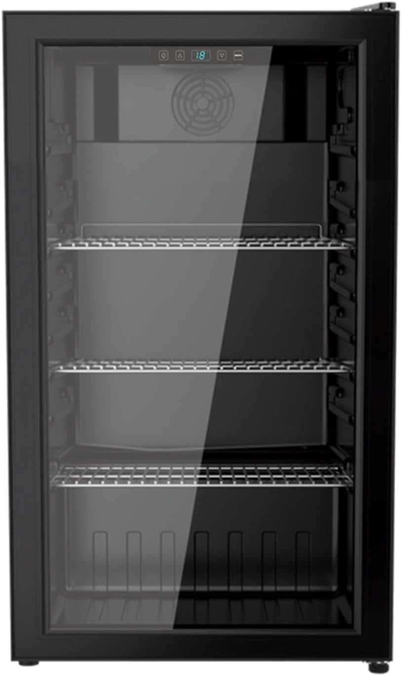YUNA 25152 Kühlschrank, 25152, 89 L, Schwarz, Cool-View GKS90B Glastür