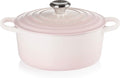 Le Creuset Bräter rund Signature Backofen, 4,305 kg, 24 cm, 4,2 l, Rosa, Le Gusseisen- mit Deckel, Für alle Herdarten und Induktion geeignet