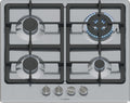 Bosch Gasherd, 3,3 kW, 60 cm, Silber/Schwarz, PGH6B5K90 Serie 4, Wokbrenner: Leistung bis, Grillroste aus Gusseisen