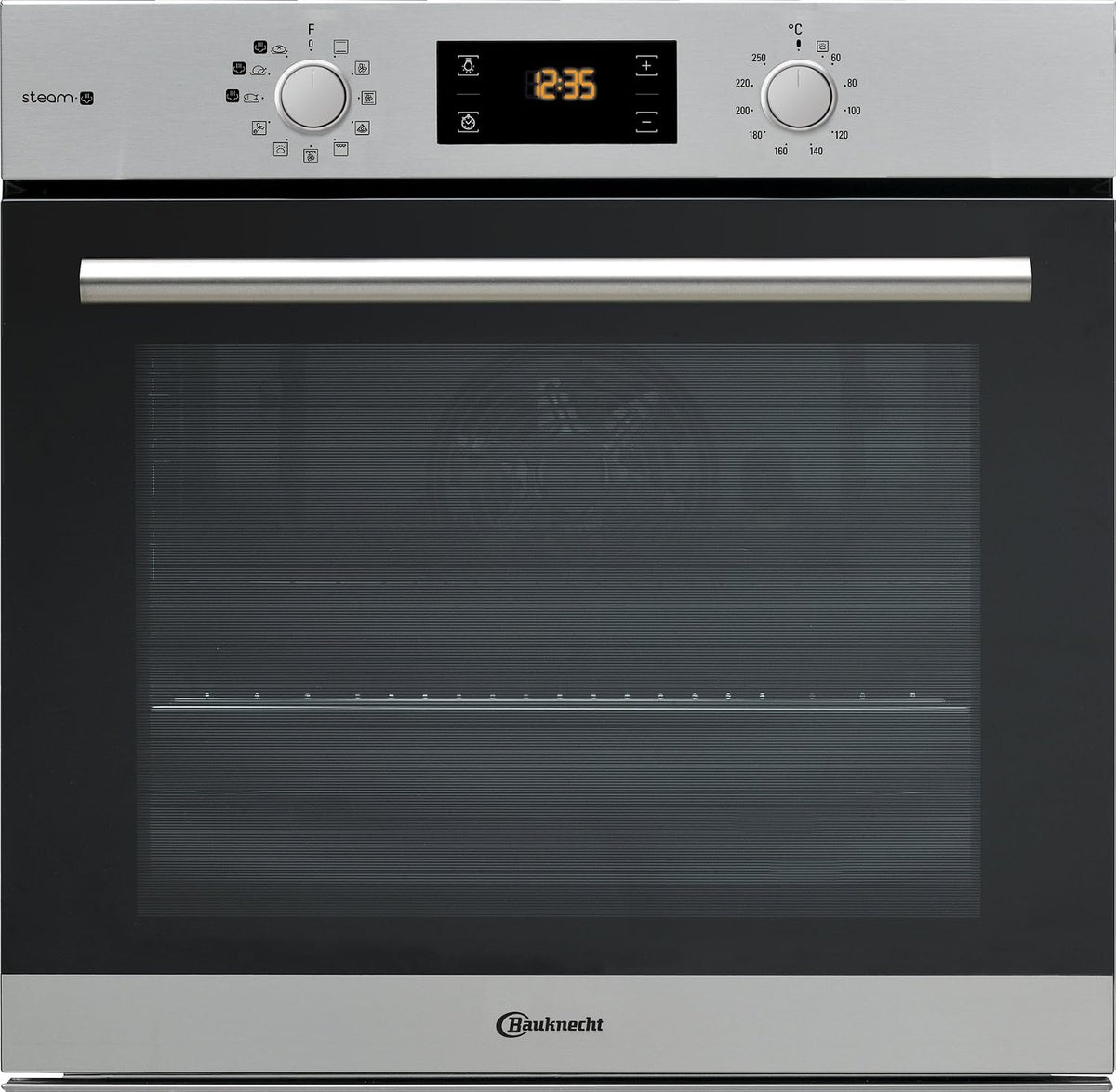 Bauknecht Backofen, 71 L, Silber/Schwarz, BAR2S K8 V2 IN Dampf- inklusive 2-fach Backauszug/A+/, Edelstahl