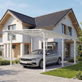 Mendler Garten,Gartenhäuser & Aufbewahrung,Carports, 10 cm, Weiß, Alu-Carport HWC-O23, Autoüberdachung Garage Unterstand