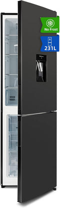 CHIQ Kühl-Gefrierkombination, 170 cm, 231 L, 70 L, Schwarz, Kühlschrank mit Wasserspender, No Frost, (161/ ), 4-Sterne-Gefrierfach