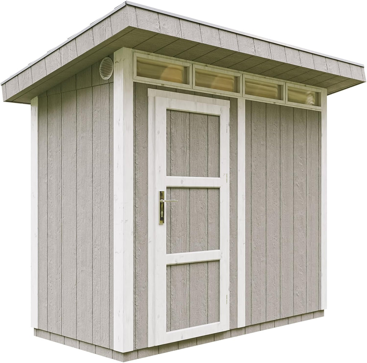 Gerätehaus TIMBELA, 77x180 cm, 3m, Grau/Weiß, Gartenhaus Holz Basis LP SmartSide ² mit Boden und, Türen