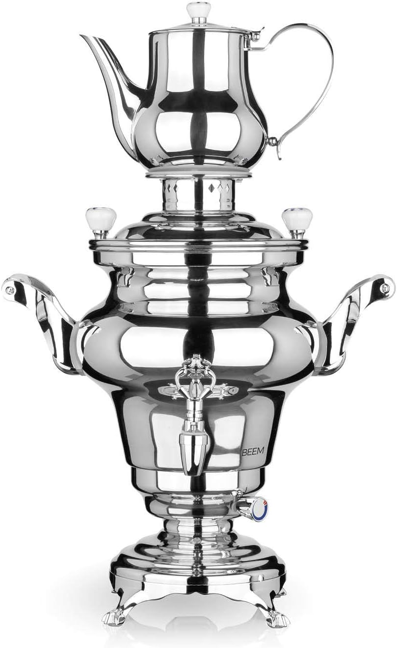 BEEM Teepressen, 1,3 l, 5 l, Silber, SAMOWAR Rebecca -, Teekocher elektrisch, Edelstahl, Wasserbehälter, Teekanne