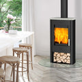 Fireplace Kaminofen, Schwarz/Grau, K5732 Tuvalu Stahl Schwarz, Topplatte Speckstein/A+