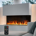 Mexhom Elektrokamin, 50 cm, Grau/Schwarz, Wasserdampf-Kamin, Fernbedienung, automatische/manuelle Wasserzugabe, Farbe der Flamme elektrischer Kam