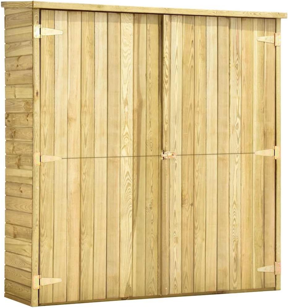 Gerätehaus vidaXL, 163x50x171 cm, Imprägniertes Kiefernholz, Holz, Garten-Geräteschuppen Kiefern Imprägniert