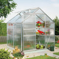 Vitavia Gewächshaus, 3,0 m, 6 mm, Silber, Calypso 3000', Aluminium eloxiert, Wetterfestes & stabiles Treibh