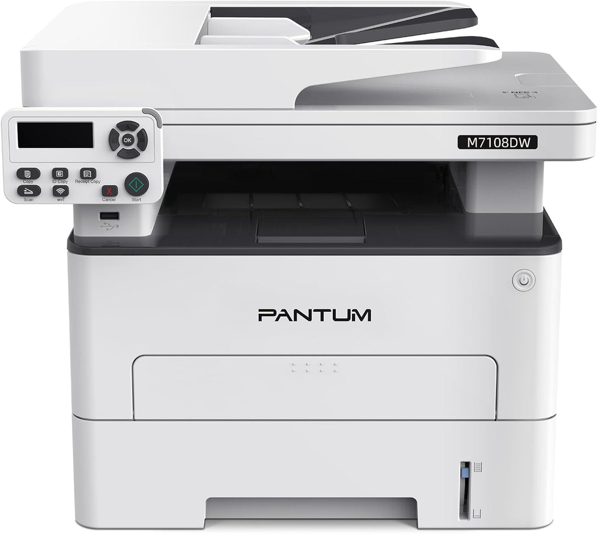 PANTUM Laserdrucker, Weiß/Schwarz, M7108DW Multifunktionsgerät, Drucker Scanner Kopierer, WLAN/USB/Ethernet, Schwarz Weiss